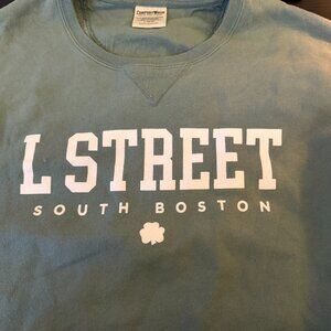 L Street Tavern South Boston Sage Green Crewneck Comfort Wash Unisex Size Large